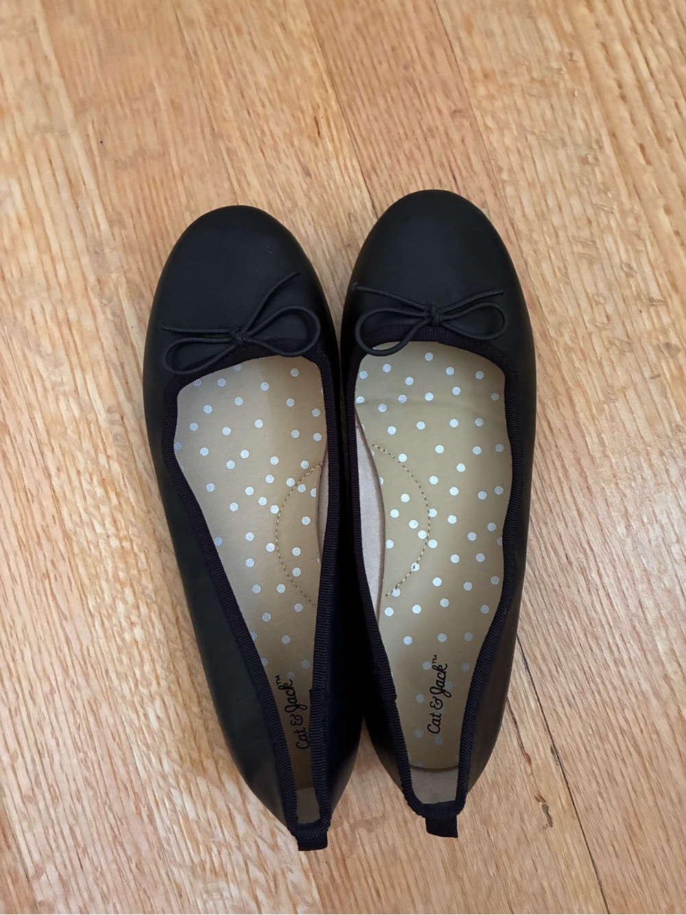 Cat & Jack Black Bow Ballet Flats